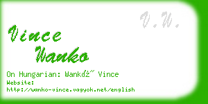 vince wanko business card